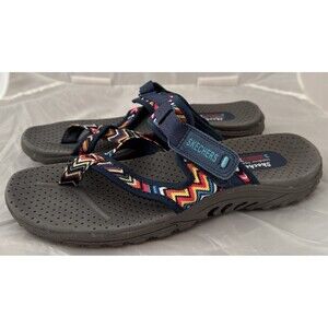 Skechers Women's Reggae Baja Sunrise Outdoor Sandals Navy/Multi NWT Size 11